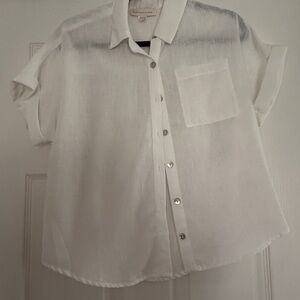 Monteau white Casual Button Down Shirt